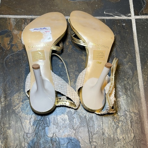 Enzo Angiolini cream and  gold sandals sz 6 M - Picture 2 of 3